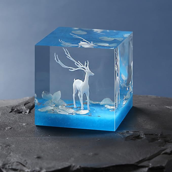 Woohome 12 PCS Mini Elk & Mushroom Resin Casting Moulds, 3D Art Craft Supplies - Image 2