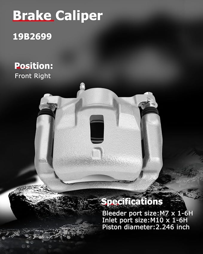 cciyu Front Right Disc Brake Caliper Assembly w/Bracket 19B2699 2003-2008 For Pontiac For Vibe,2003-2008 For Toyota For Corolla,2003-2008 For Toyota For Matrix