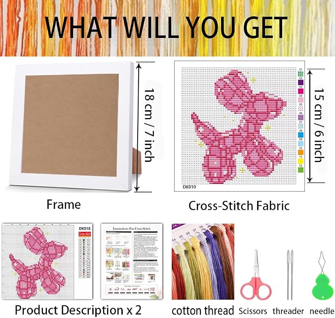 Tiwabb Cross Stitch Kits for Adults Beginners, Puppy Embroidery Kit for - Image 3