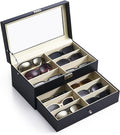 CO-Z Sunglasses Organizer with 12 Slots, 2 Story Leather Multi Sunglasses by CO-Z