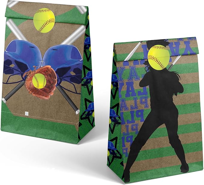 24 Softball Party Favor Bags - Image 2
