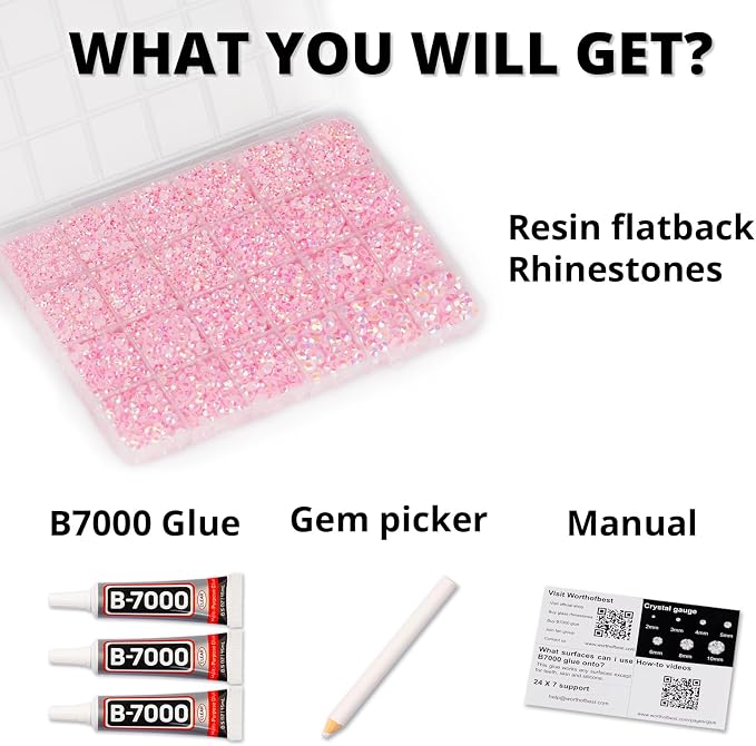 33000Pcs Pink Rhinestones for Bedazzling, 6mm Light Pink Flatback Gems - Image 2