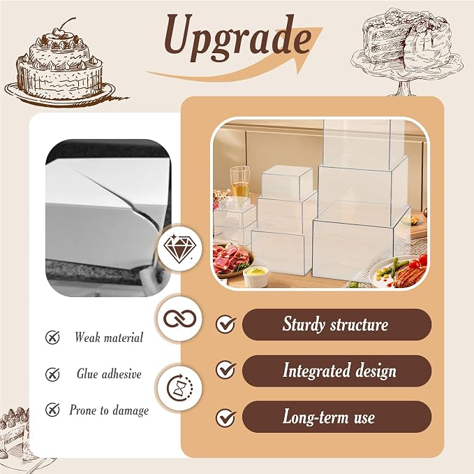 10 PCS Buffet Risers, Large Food Risers - Image 6