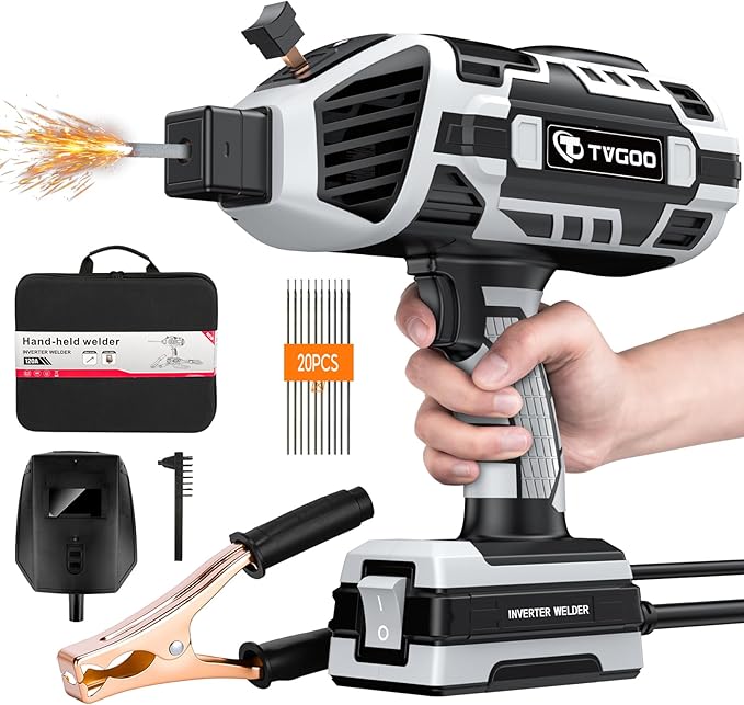 Portable Handheld Welding Machine - 110V IGBT Inverter Handheld Welder, 20-120A Portable ARC Welder, Hot Start & Anti-Stick for 3/32"-1/8" Welding Rods, Father's Day Gift for Men(Grey)