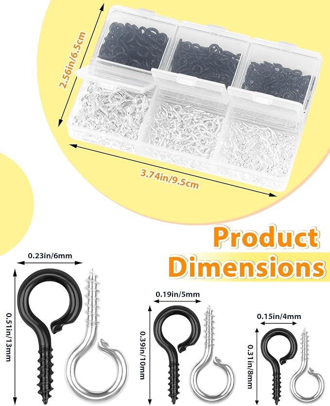 FIVEIZERO 450pcs Small Screw Eye Pins - Image 2