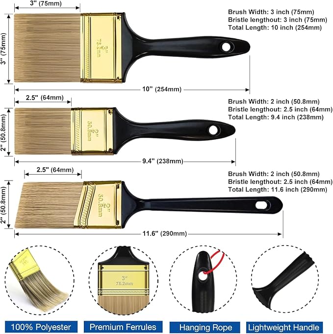 Great Andrew Paint Brushes, Paint Brushes Set - Image 2