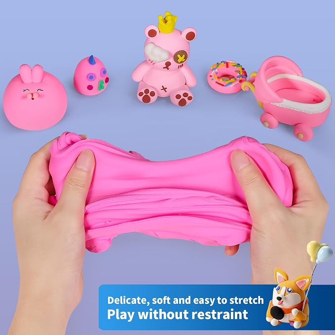 ifergoo Pink Air Dry Clay, DIY Creative Modeling Clay - Image 2