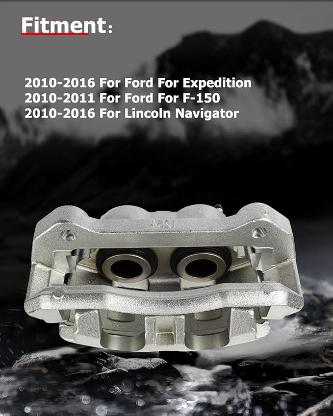 cciyu Front Left Brake Caliper Assembly w/Bracket 18B5237 2010-2021 For Ford For Expedition,2010-2011 For Ford For F-150,2010-2011 For Lincoln For Mark LT,2010-2021 For Lincoln For Navigator