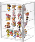 4 Tiers Clear Acrylic Display Case, Plastic Storage Bins by beehomay