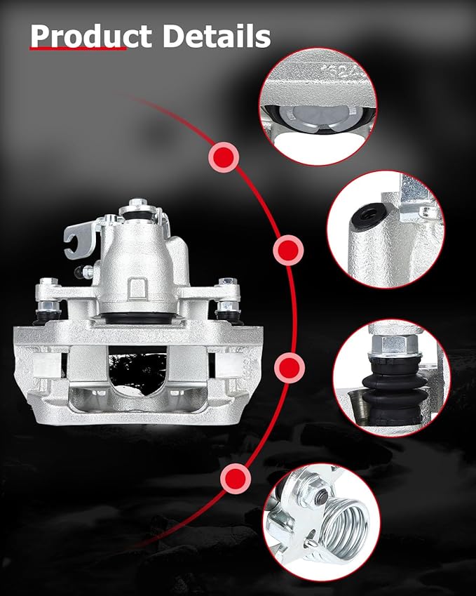cciyu Rear Right Brake Caliper Assembly w/Bracket 18B5212 2009 For Ford For Flex,2009 2010 2011 For Lincoln For MKS