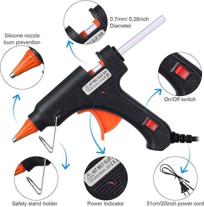 Zhengmy 6 Pcs Mini Glue Gun Crafts Hot Melt Guns Low Temp Glue - Image 2