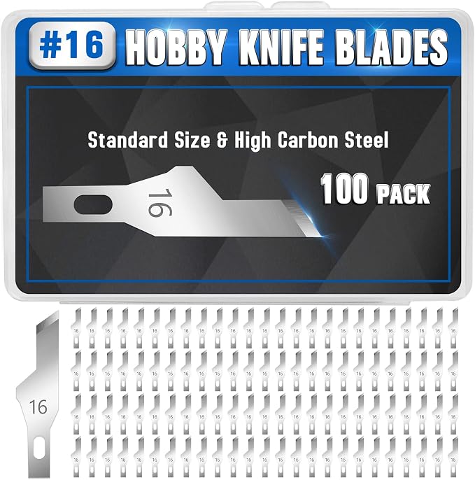 DIYSELF 100 Pack Exacto Knife Blades #16, Hobby Knife Blade Refills by DIYSELF