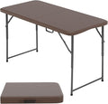 FDW 4FT Folding Table Half Portable Foldable Table Picnic Table by FDW