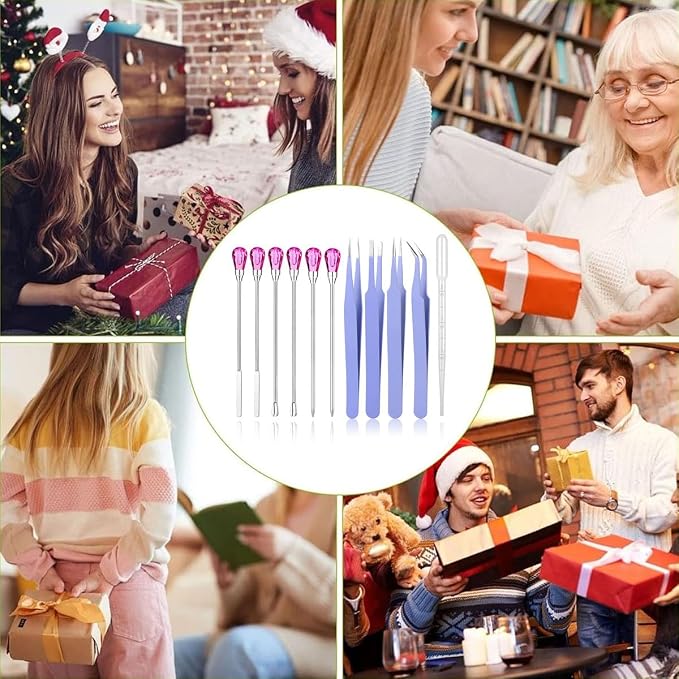 11 Pcs Silicone Resin Mold Tools Set Stirring Needle Spoon Tool Tweezers - Image 8