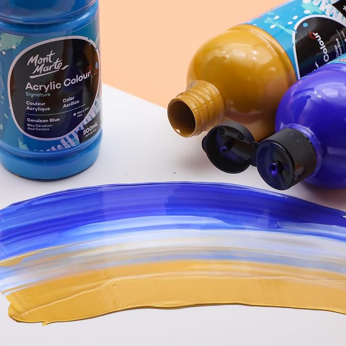 Mont Marte Signature Yellow Ochre Acrylic Paint, Semi-Matte Finish, Suitable - Image 2