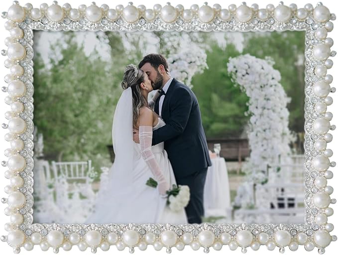 DIKAR 6x8 Wedding Picture Frame, Pearl Photo Frame by DIKAR