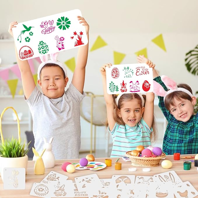 Augshy Easter Stencils, 56 Pack Holiday Stencils Easter Painting Stencils Set - Image 7