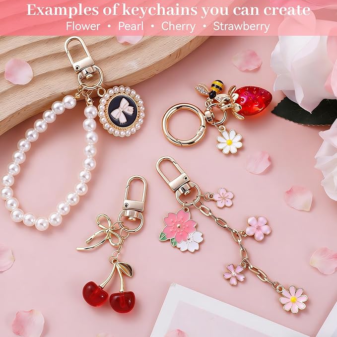 Wurosi 773 Pcs Beaded Keychain Making Kit, Bag Charm Kit, - Image 4