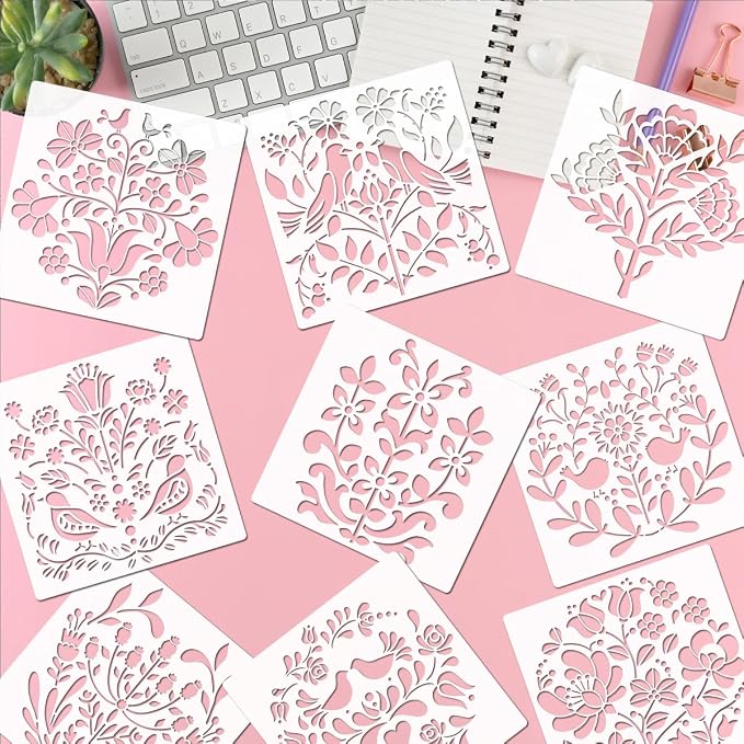 9pcs Navia Floral Stencils - Image 6
