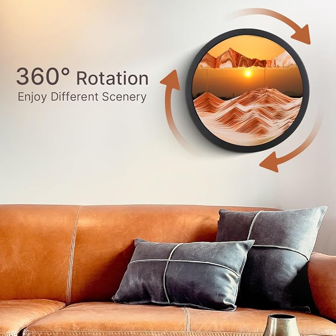 17.3" Moving Sand Art, 3D Sand Art Pictures Deep Sea Sandscape Living Room - Image 2