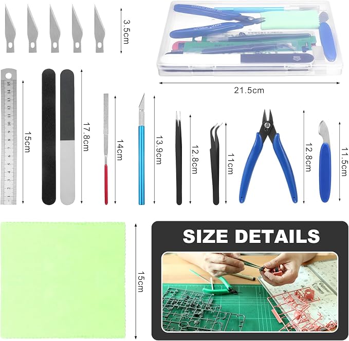 Fippy 11PCS Model Kit Tools, Gundam Model Tool Kit, Hobby Building Tools Kit - Image 2