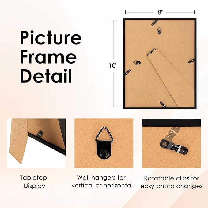 FIXSMITH 8x10 Picture Frame, Display Pictures 5x7 - Image 4
