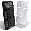 True Mods 12 Way Fuse Block with 12 Ground Negative Busbar for Automotive [12V - 32V DC] [100 Amp Max] [Modular Design] [ATC/ATO Fuses] [LED Indicator] Auto Marine Ground Terminal Fuse Box