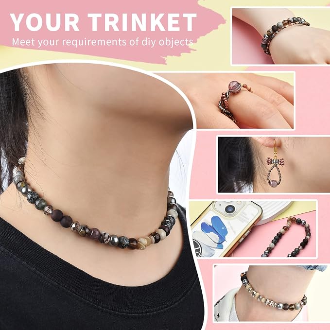 Rired 27 Craft Beads Bracelet Making Kit, Bicone Beads, Spacer Seed Beads - Image 6