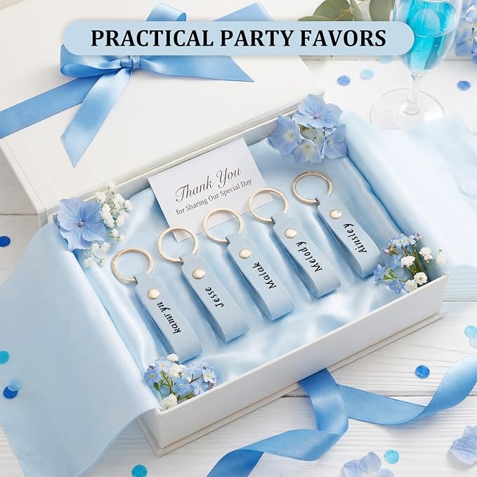 Wavyknot 50 Pcs PU Leather Keychain Blanks Bulk Laser Engraving Blanks Keychain - Image 3