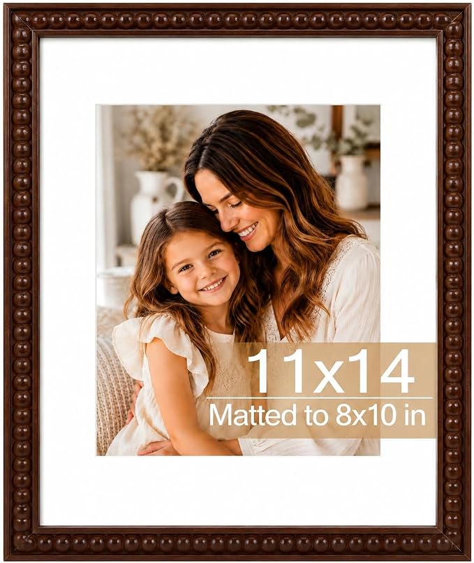 Solid Wood 11x14 Picture Frame Beaded Frame by QOTIB