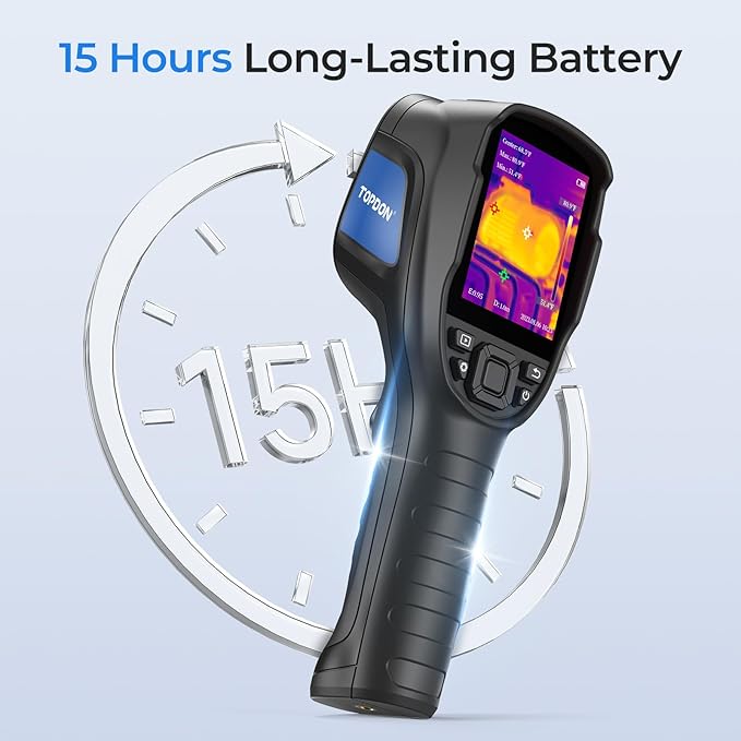 TOPDON TC004 Lite Thermal Imaging Camera, 160 x 120 IR Resolution 15-Hour Battery Life Handheld Infrared Thermal Imager with 1x / 2X / 4X Zoom Level, -4°F~1022°F Range, High and Low-Temperature Alarm