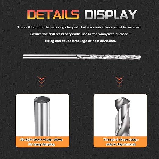 Drill Bit, 7/64" Cutting Diameter, 4241 HSS 118° Cutting Angle Uncoated Bright Versatile Jobber Bits - (Applications: for Drilling Plastic Wood Soft Metal), 12-Pieces