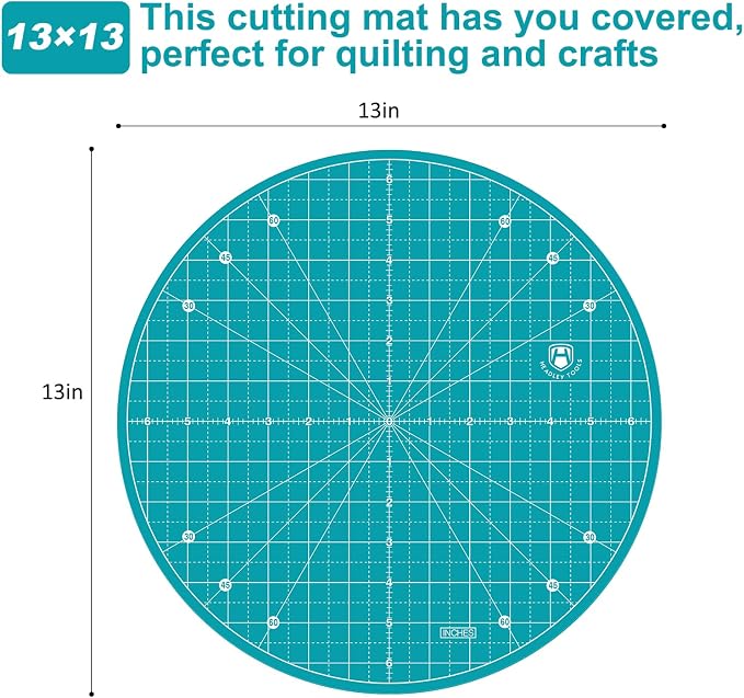 Headley Tools 13"x13" Round Rotating Cutting Mat, Self Healing Mat - Image 3