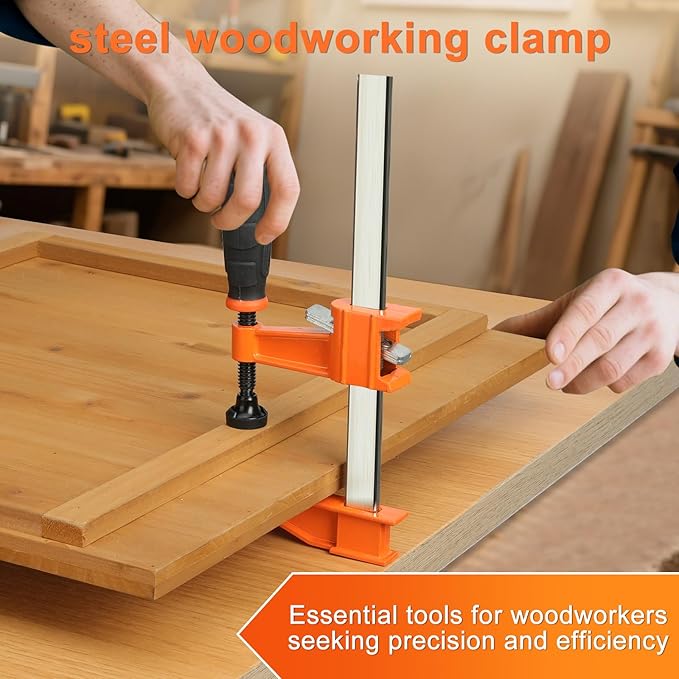 Yiad 6 Inch F Clamps for Woodworking, 4 Pack Heavy Duty Bar Clamps for Glueing, Assembly, Furniture Building, DIY and Workshop Projects
