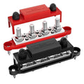 Upgrade 275A 12V Bus Bar Battery Power Distribution Block Car Audio 12 Volt DC Busbar 4 x 3/8" Posts 6 x #8 Screws for Marine Automotive RV and Solar Wiring