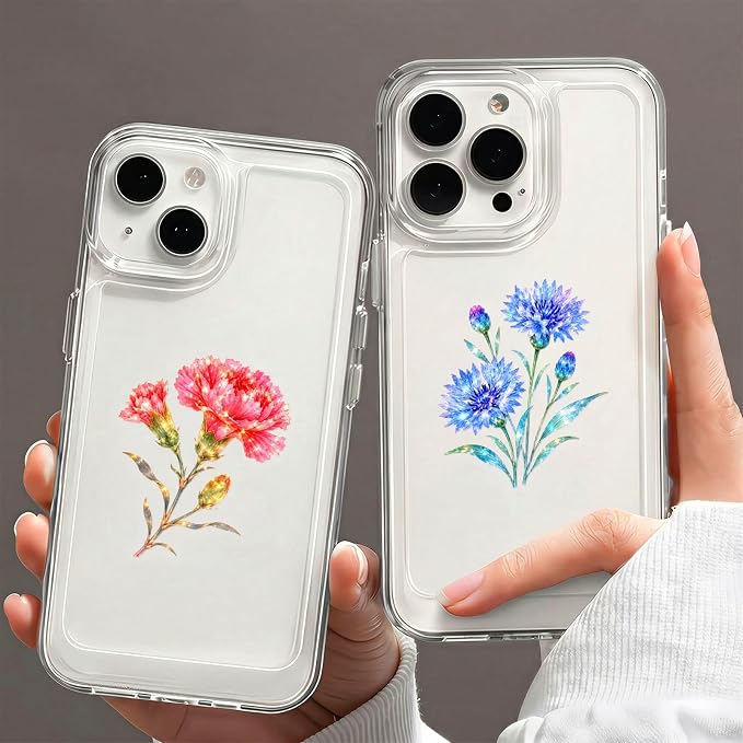 50 Pcs Clear Flowers Aesthetic Stickers - Image 6
