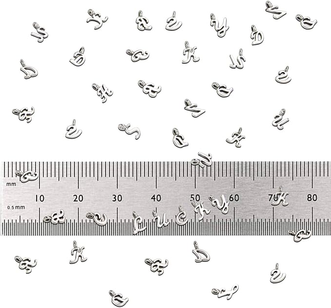 SANNIX 156Pcs/6 Sets ABC Letter Charms Mini A-Z Alphabet Bracelet Necklace - Image 2