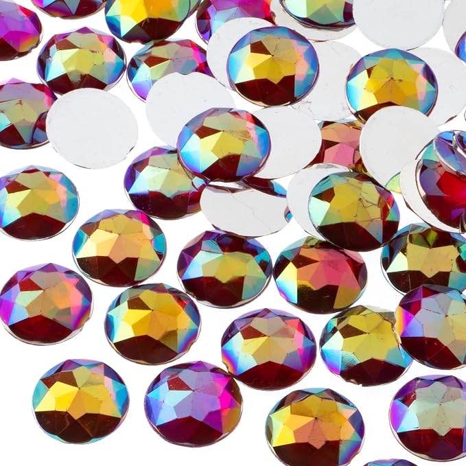 John Bead 200 Pieces 16mm, Acrylic Round Flat Back Rhinestones by JohnBead