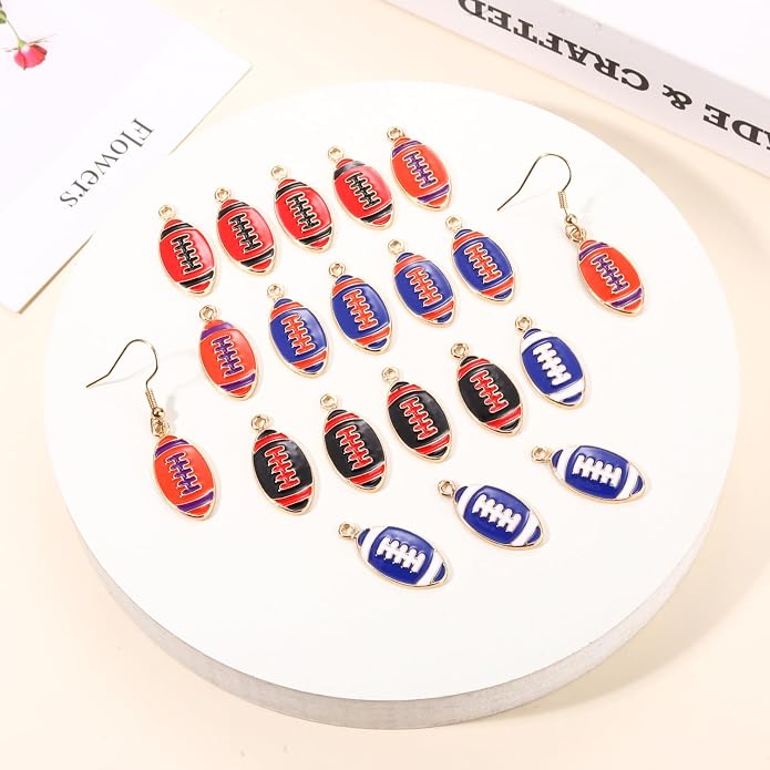 20PCS Sports Charms Enamel Basketball Baseball Pendant Charms - Image 4