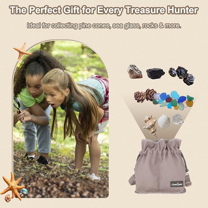 Nature Collection Bag for Rock, Pine Cones, Beach Glass, Teens & Women Canvas - Image 6