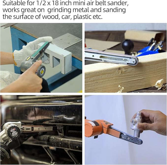 30 Pcs 1/2x18 Zirconia Sanding Belts, 1/2 x 18 Inch Zirconia Sanding Belts 60 Grit for Belt Sander, 1/2 x 18 Sanding Belts for Metal (1/2x18in, 60 Grit)