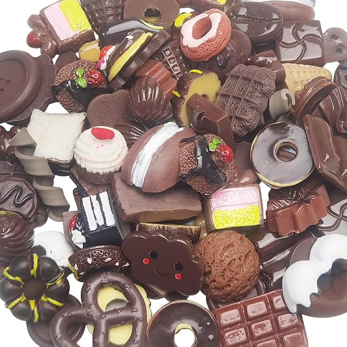Chenkou Craft 50pcs Lots Mix Assorted Brown Craft DIY Flatbacks Resin Flat Back by ChenkouCraft