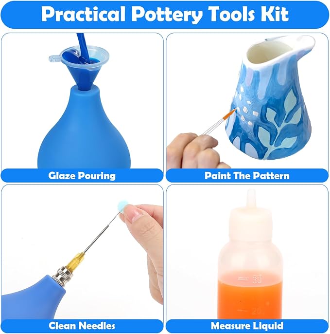 98 PCS Pottery Tools Supplies Precision Tip Applicator, Clay Slip Trailing - Image 5