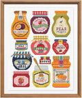 FREEBLOSS 11CT Stamped Cross Stitch Kits Jam Pot Cross Stitch Ornament Kits by FreeandCreativeCraftsArt