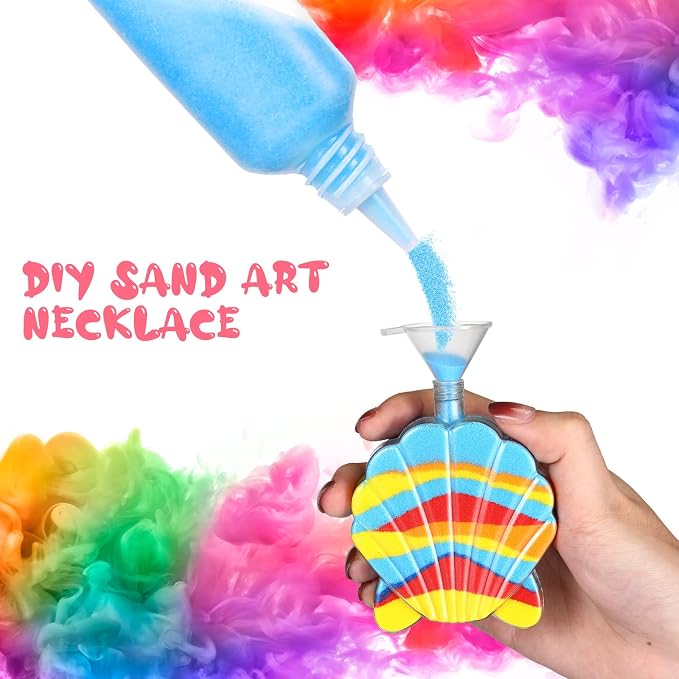 Yinkin 30 Pcs Sand Art Bottle Shell Necklaces Art Craft Bulk - Image 4