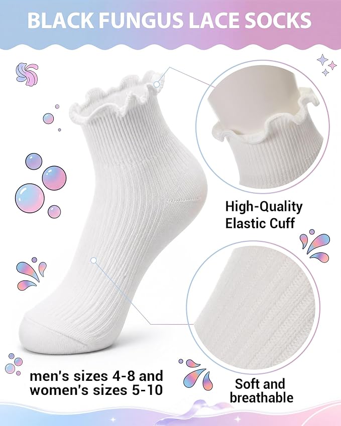 Syhood White Cotton Crew Socks for Tie dye Party Casual Soft Cushion Novelty - Image 7