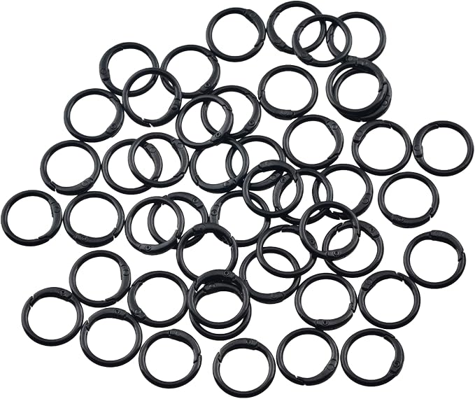 Round Carabiner Clip Bulk 48pcs 1 Inch Colorful Circle Carabiner Key Ring Clips - Image 2