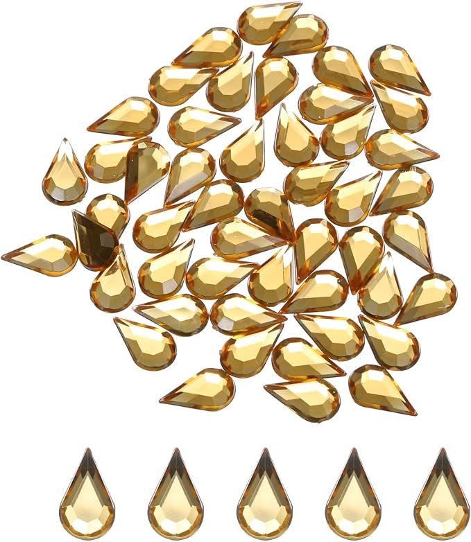 MECCANIXITY 50PCS Flat Back Acrylic Teardrop Gems 6x10mm Artificial Rhinestones by MECCANIXITY