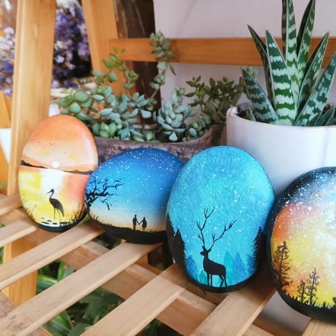12PCS Large Painting Rocks, 3“-4” River Rocks - Image 6
