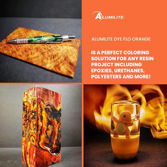 Alumilite Liquid Dye Flo Orange 1 Oz, Highly Concentrated Dye - Image 3